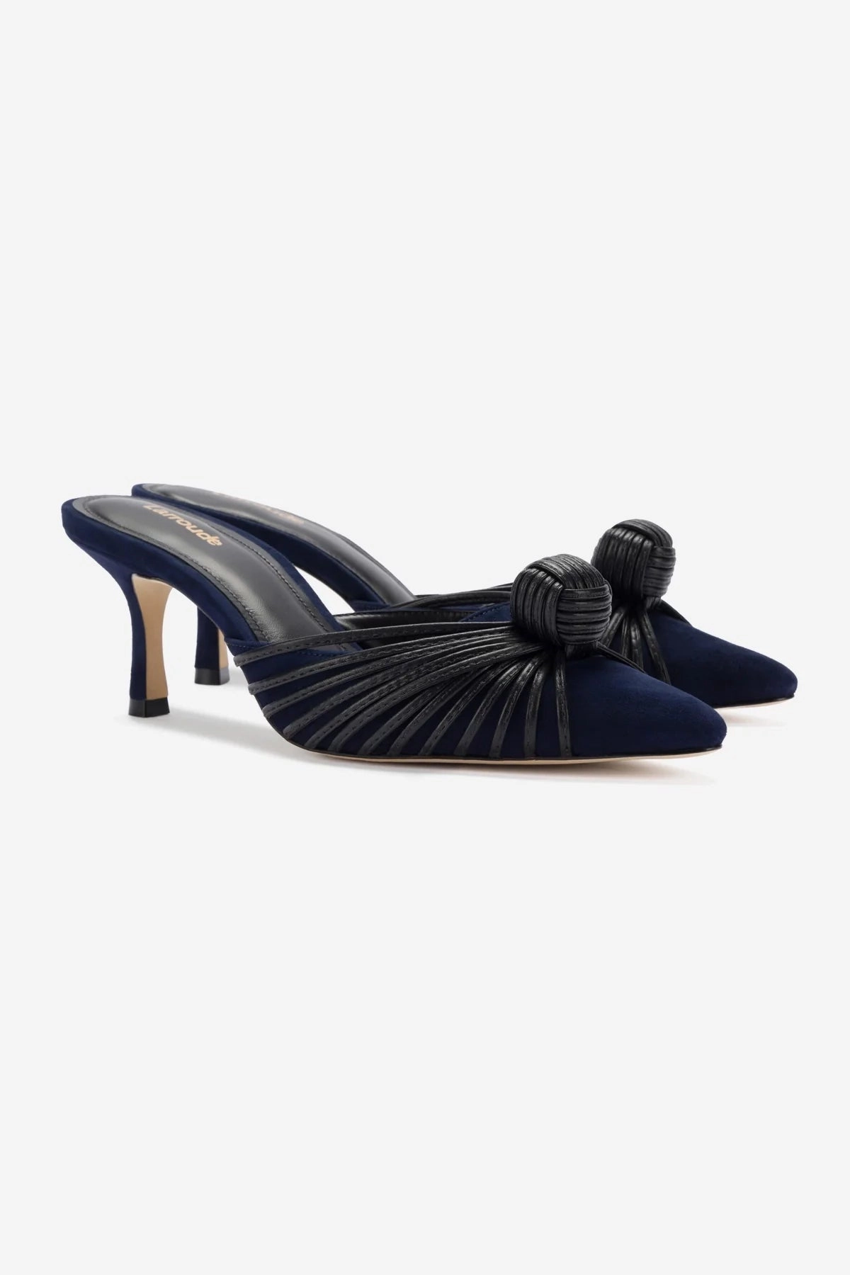 Mini Valerie Pump In Navy Suede and Black Leather