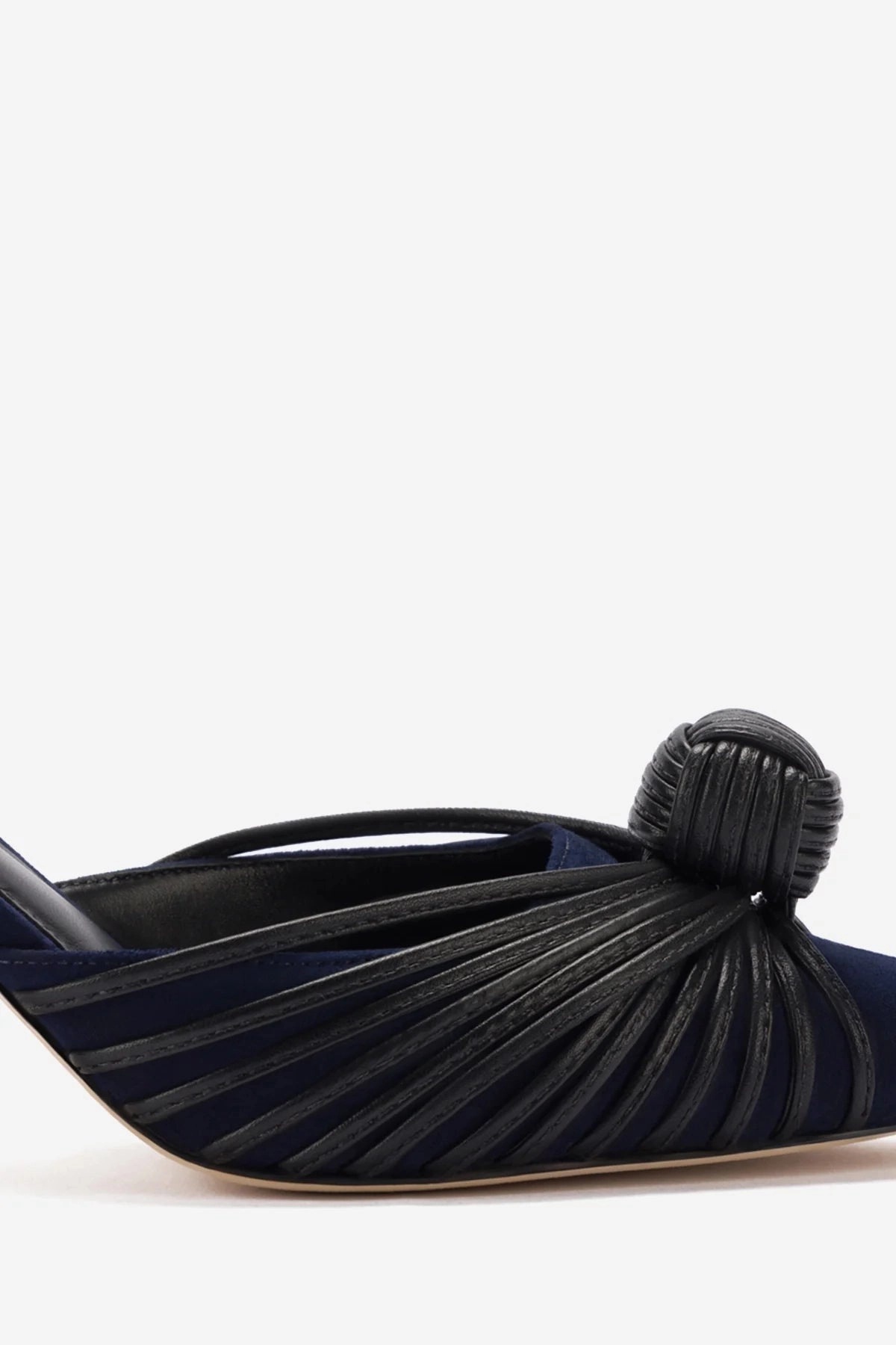 Mini Valerie Pump In Navy Suede and Black Leather