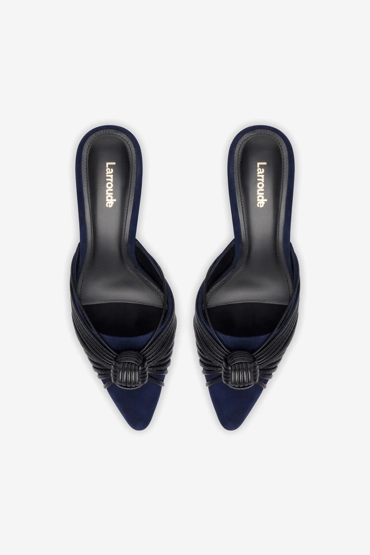Mini Valerie Pump In Navy Suede and Black Leather