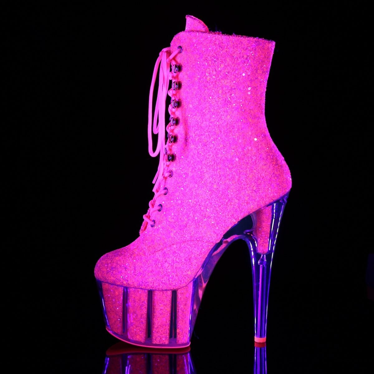 Pleaser ADORE-1020G-Neon Pink-Size 10-Clearance