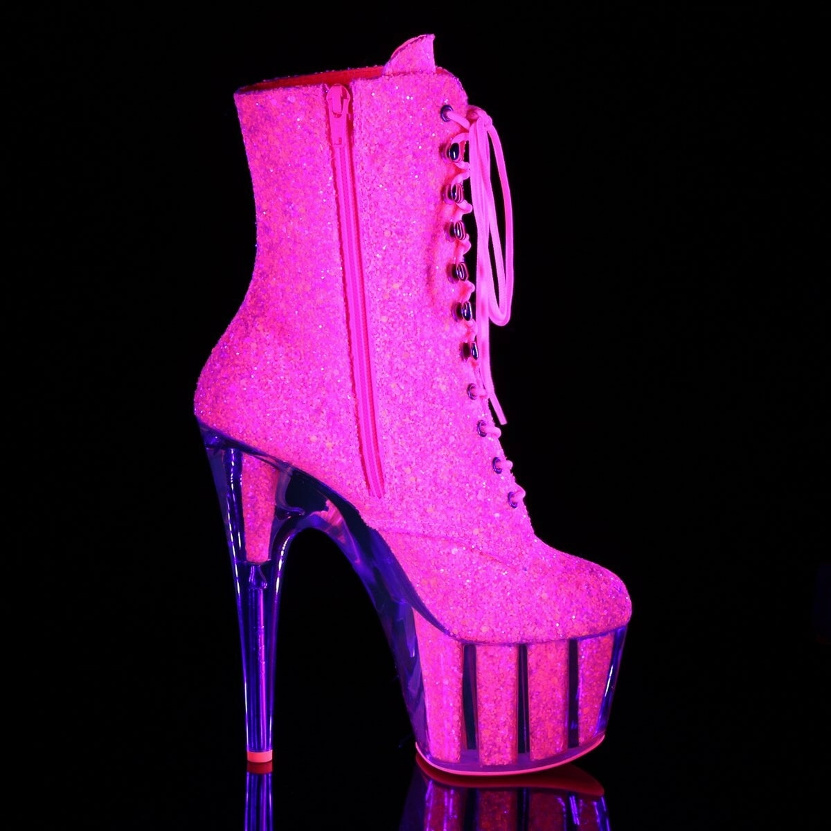 Pleaser ADORE-1020G-Neon Pink-Size 10-Clearance