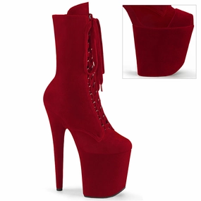 Pleaser Flamingo-1045VEL-Red-Size 5-Clearance