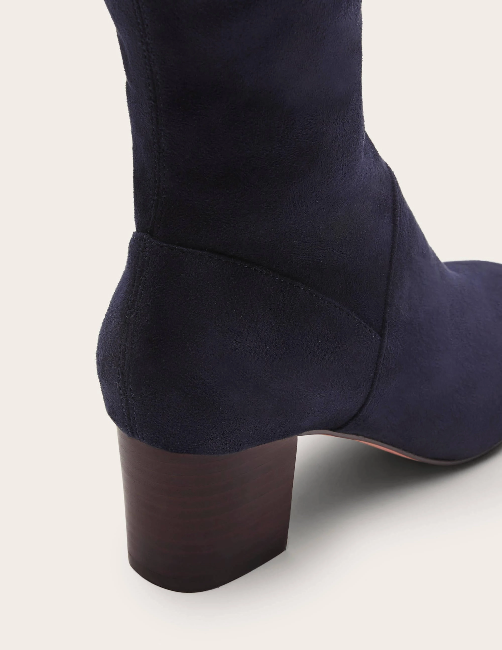 Round Toe Stretch Boots-Navy
