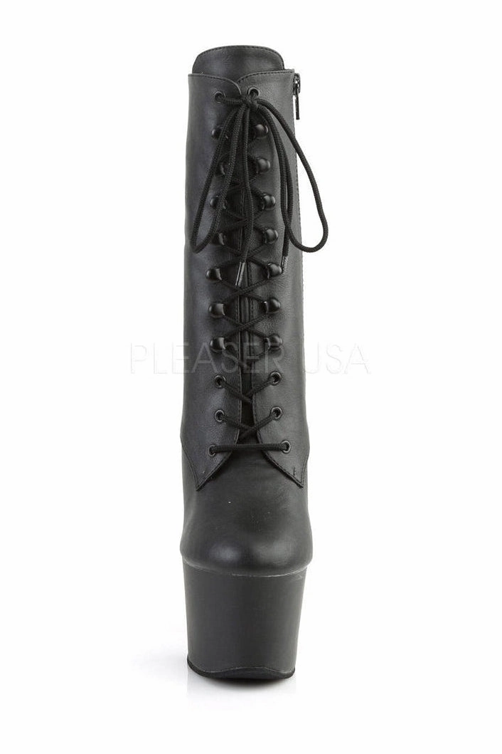 SKY-1020 Platform Boot  | Black Faux Leather