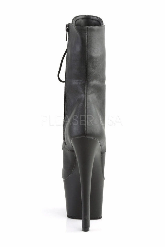 SKY-1020 Platform Boot  | Black Faux Leather