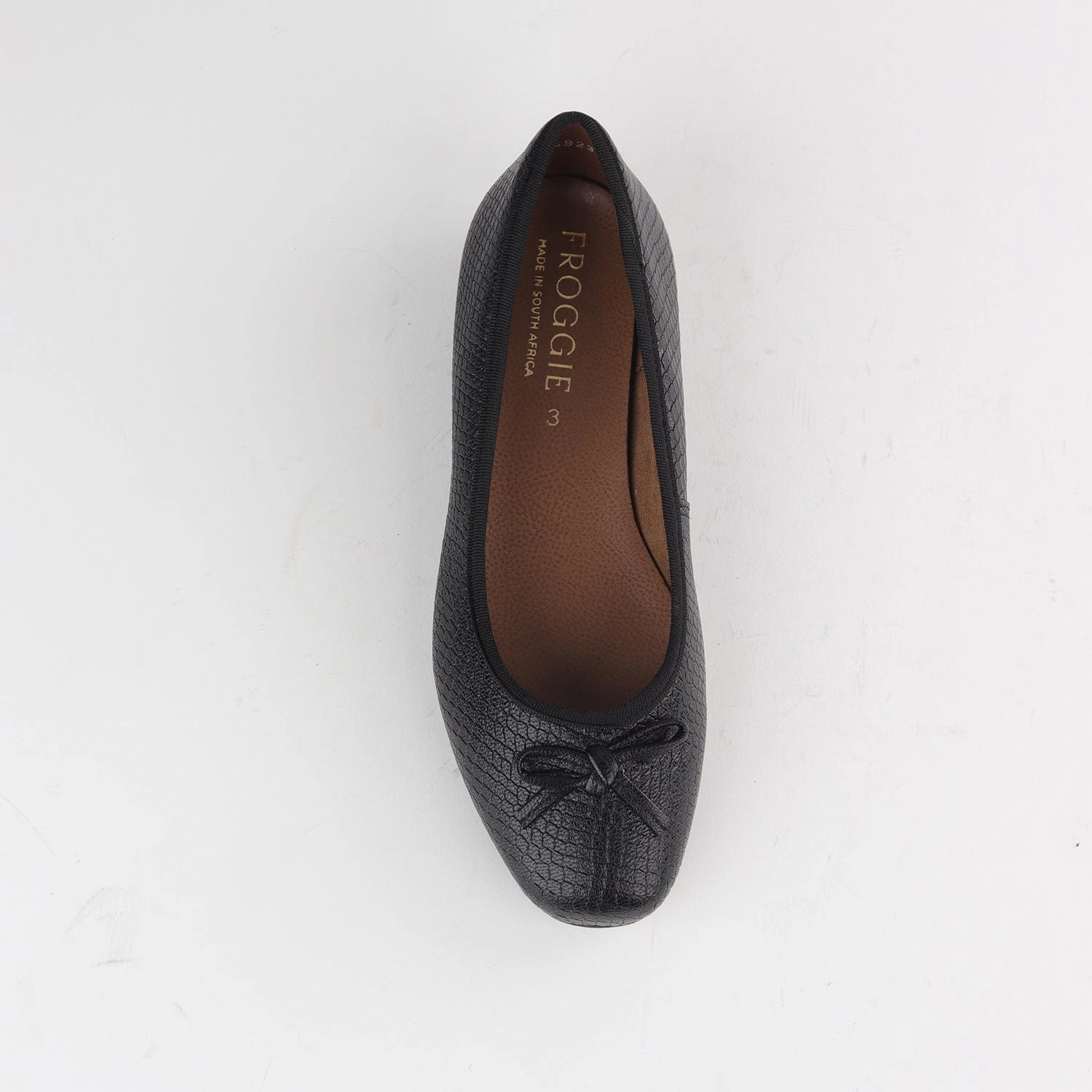 Soft Square Toe Ballerina Flat Pump with Bow in Black Multi- 12796