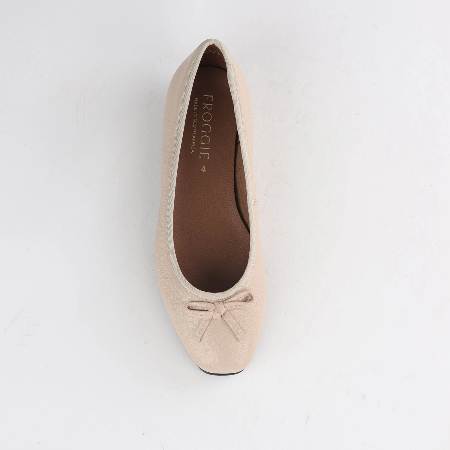 Soft Square Toe Ballerina Flat Pump with Bow in Ivory Multi- 12796