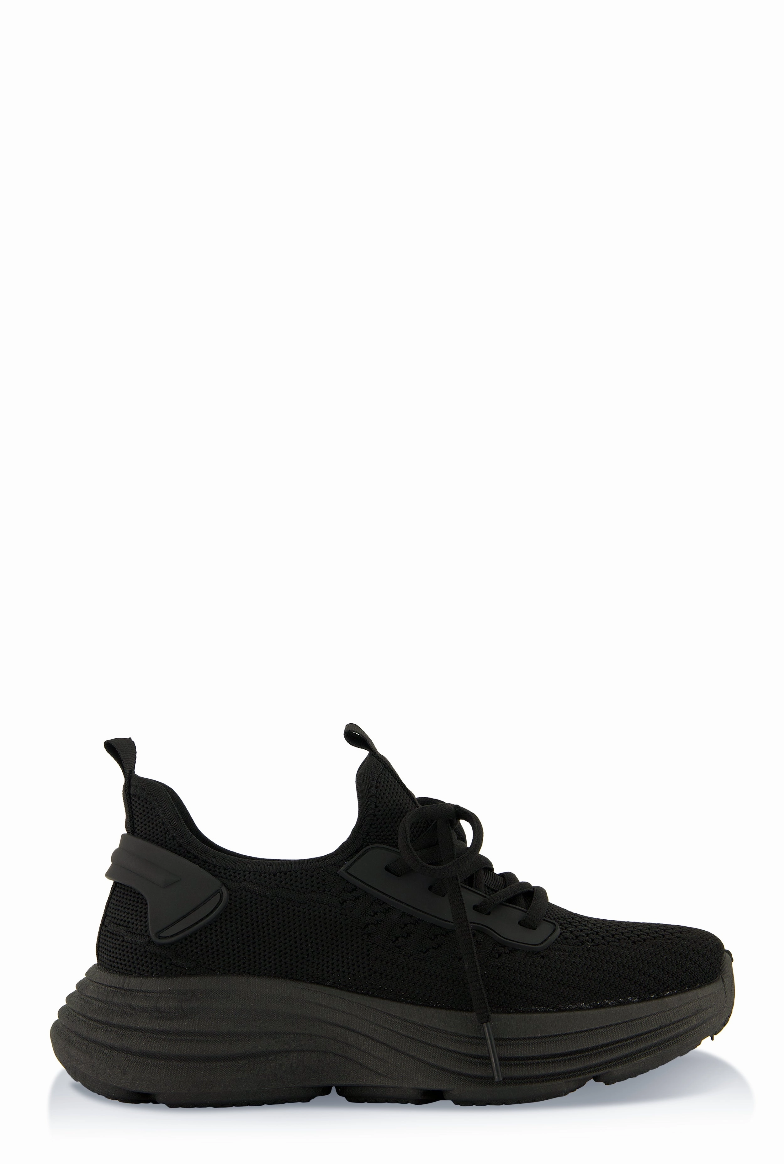 Textured Knit Platform Athletic Sneakers