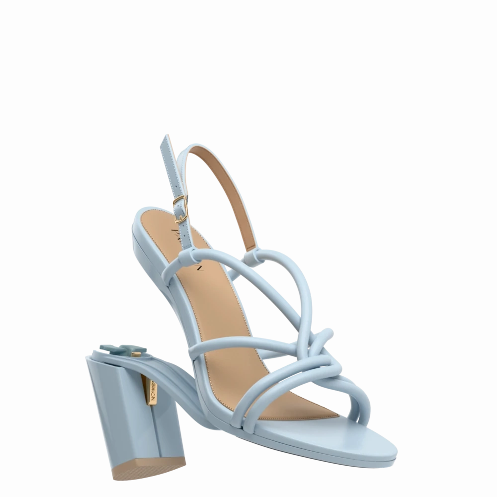 The Capri - Baby Blue Vegan Leather 4 Block