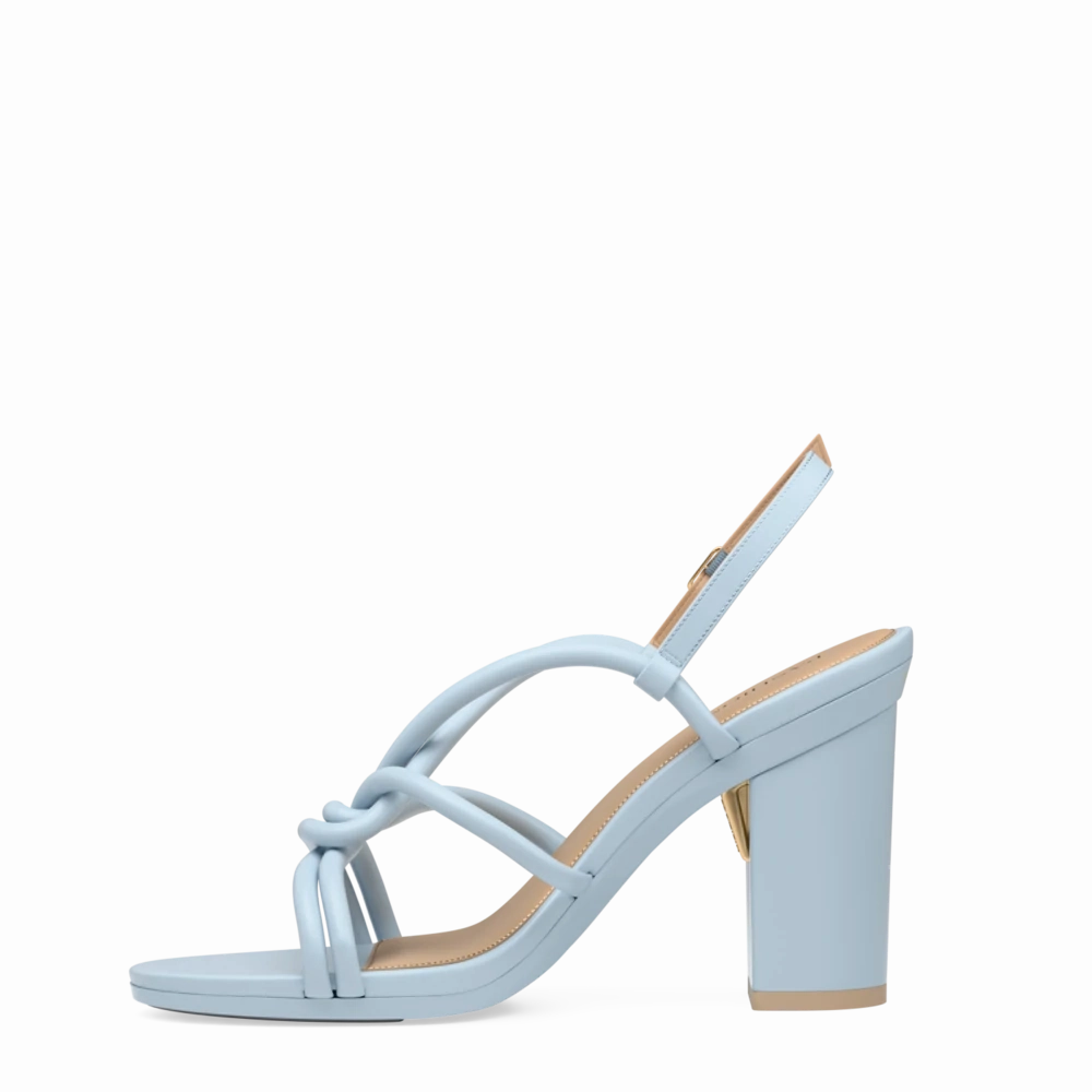 The Capri - Baby Blue Vegan Leather 4 Block