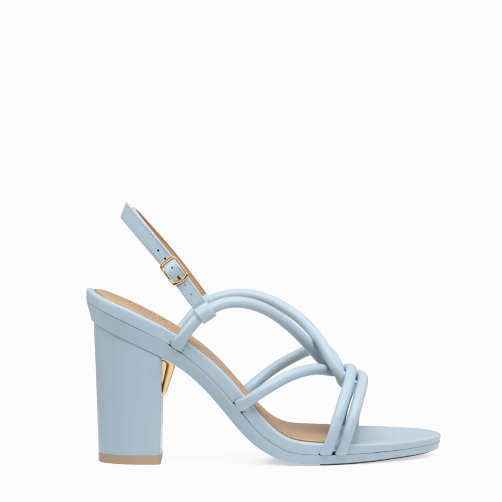 The Capri - Baby Blue Vegan Leather 4 Block