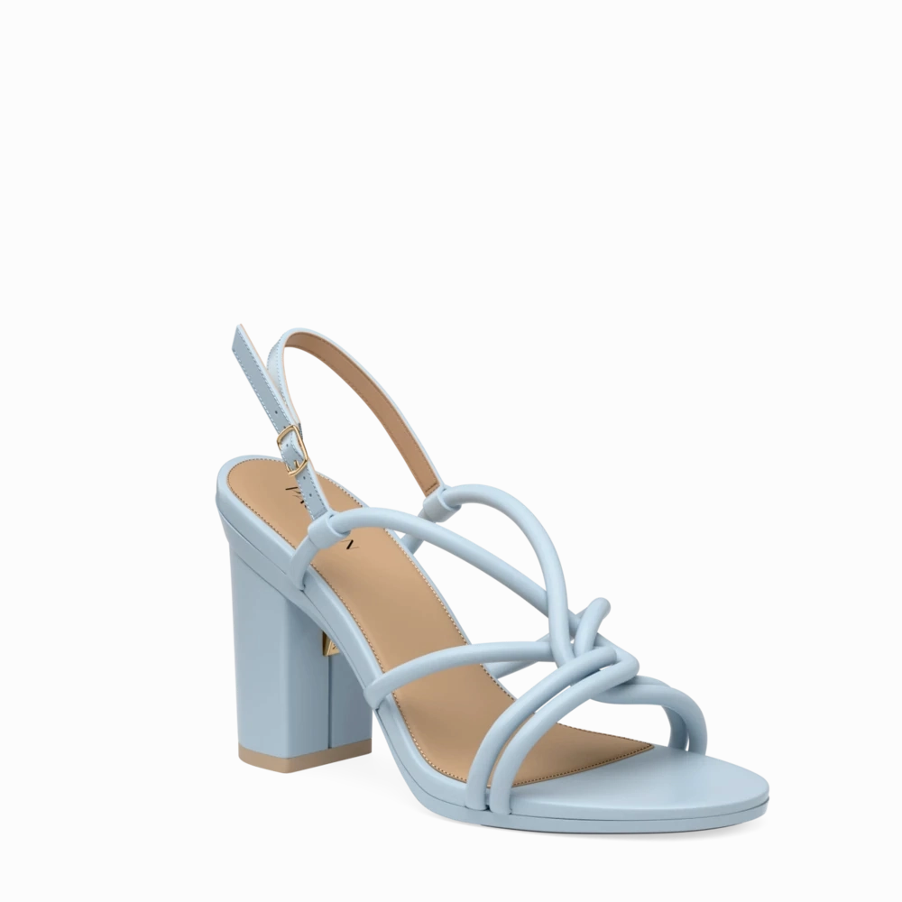 The Capri - Baby Blue Vegan Leather 4 Block