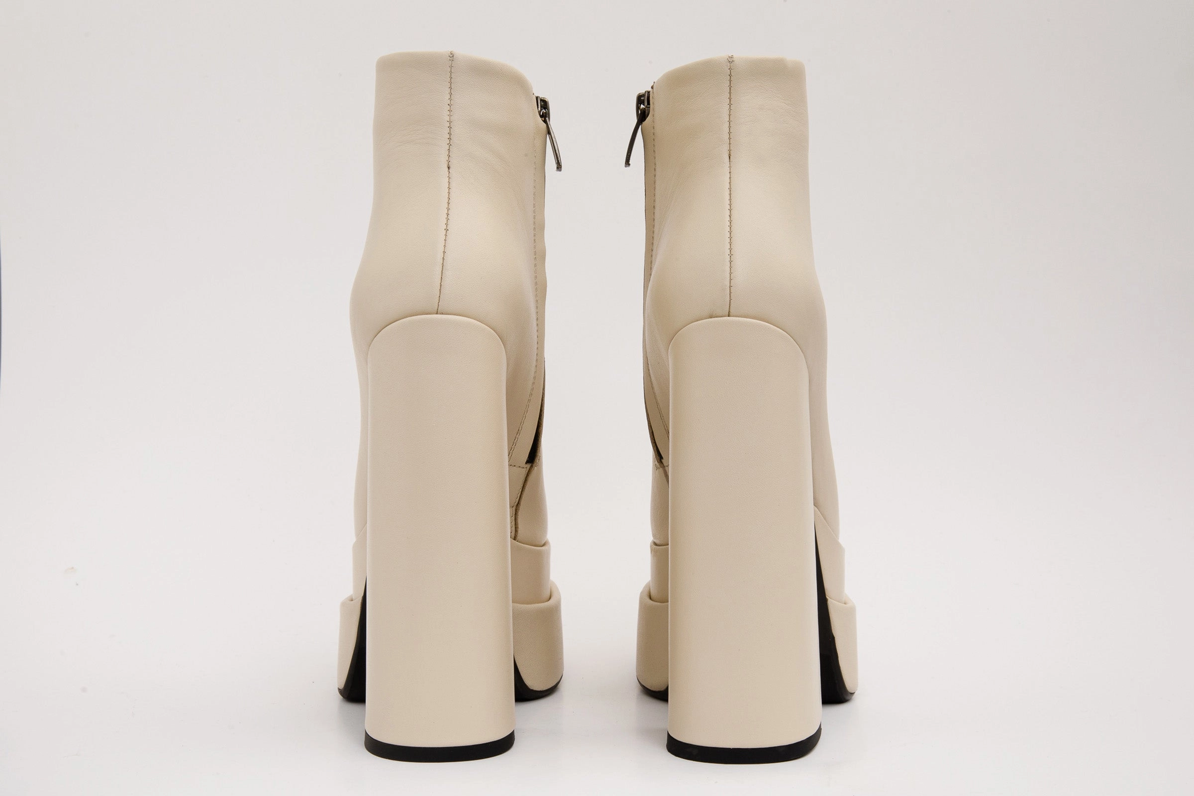 The Latino Cream Leather High Heel Women Boot