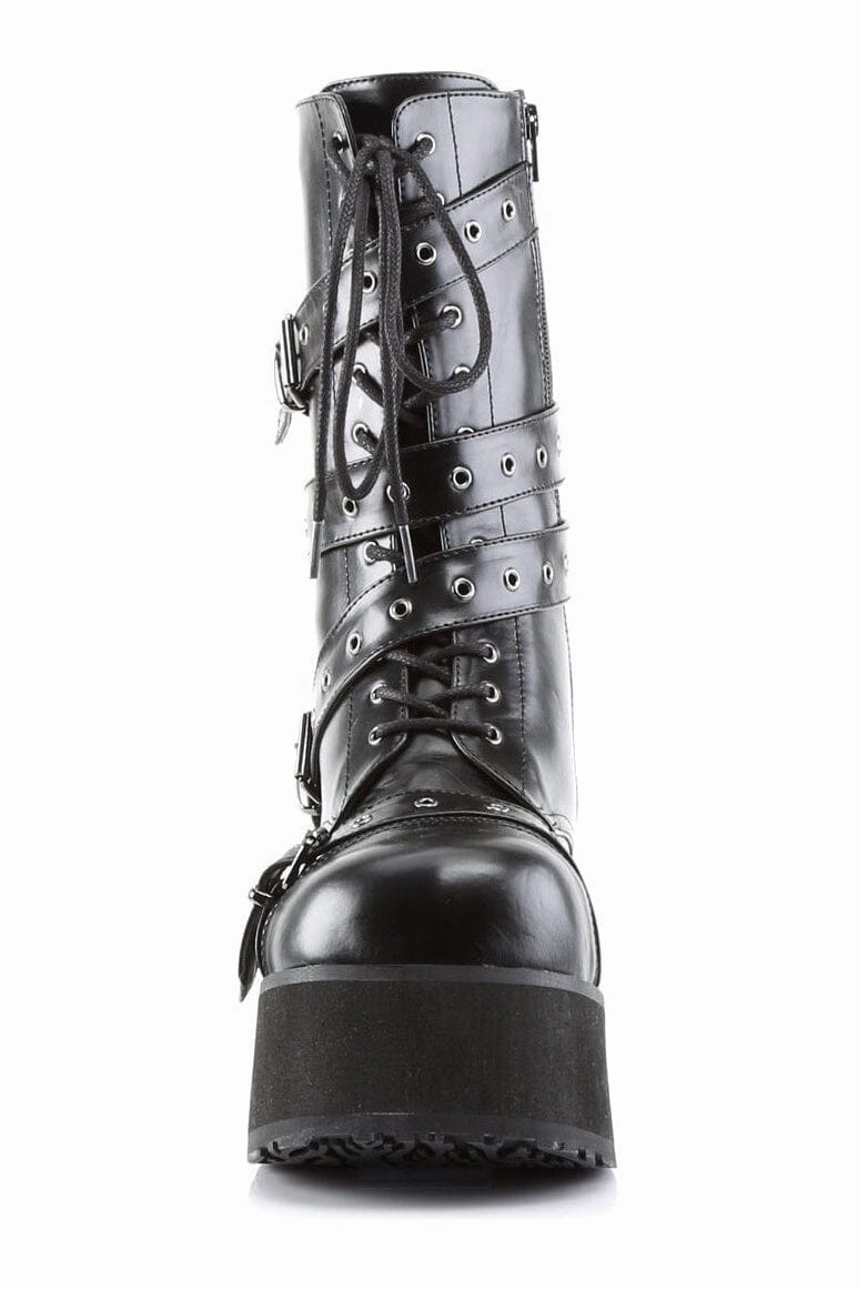TRASHVILLE-205 Black Vegan Leather Knee Boot