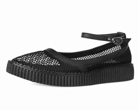 TUK-A3211L Black Fishnet Pointed Ballet Creeper