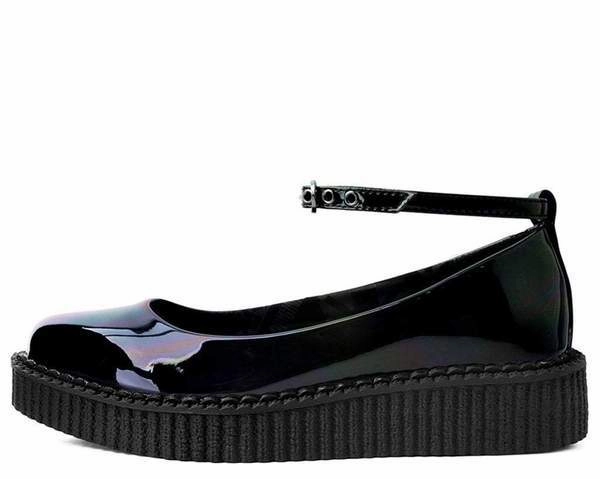 TUK A9634L Black Hologram Pointed Ballet Creeper