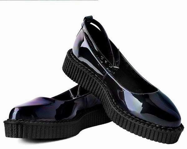TUK A9634L Black Hologram Pointed Ballet Creeper