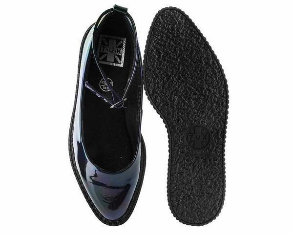 TUK A9634L Black Hologram Pointed Ballet Creeper