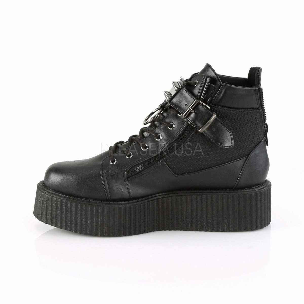 V-CREEPER-566  Black Vegan Leather