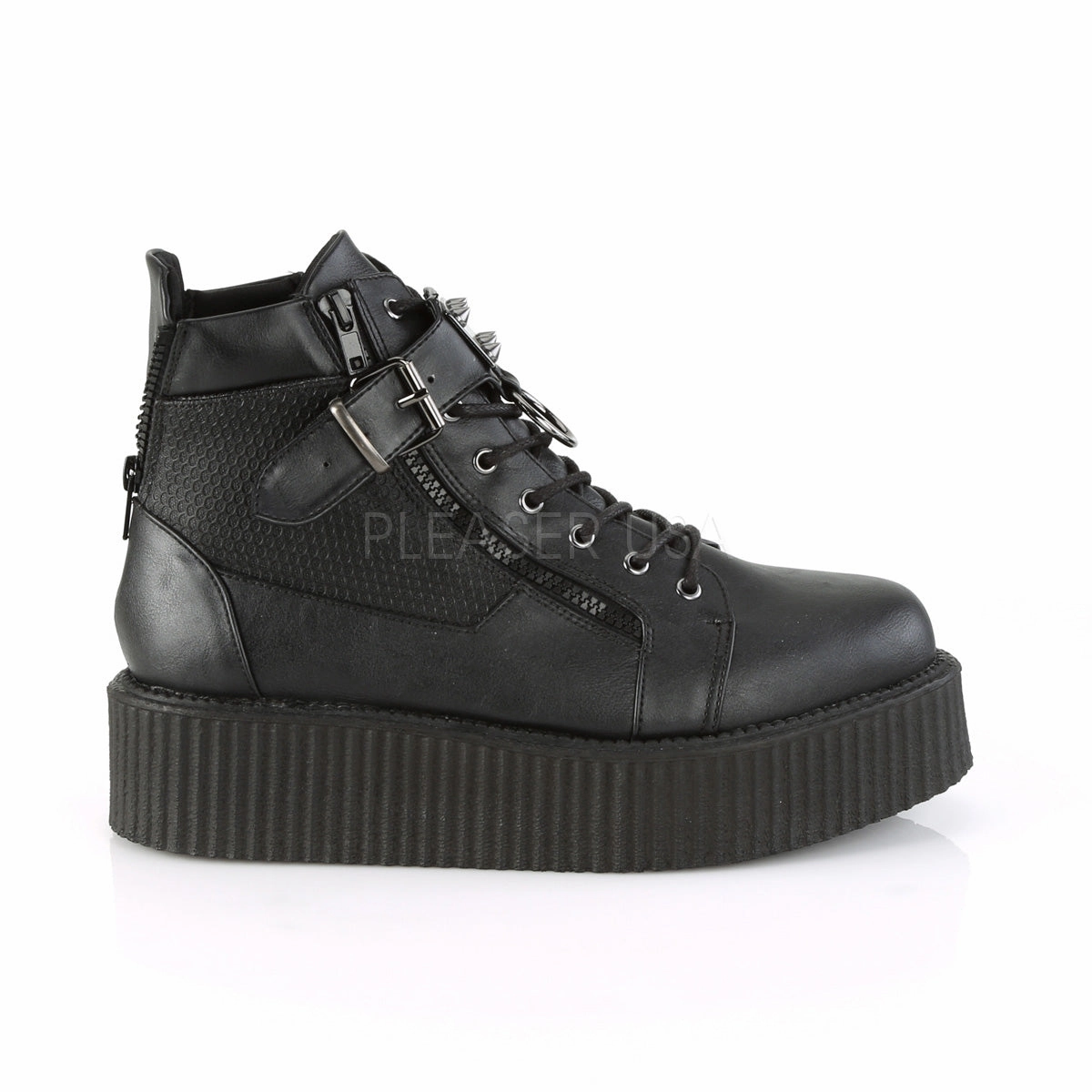 V-CREEPER-566  Black Vegan Leather