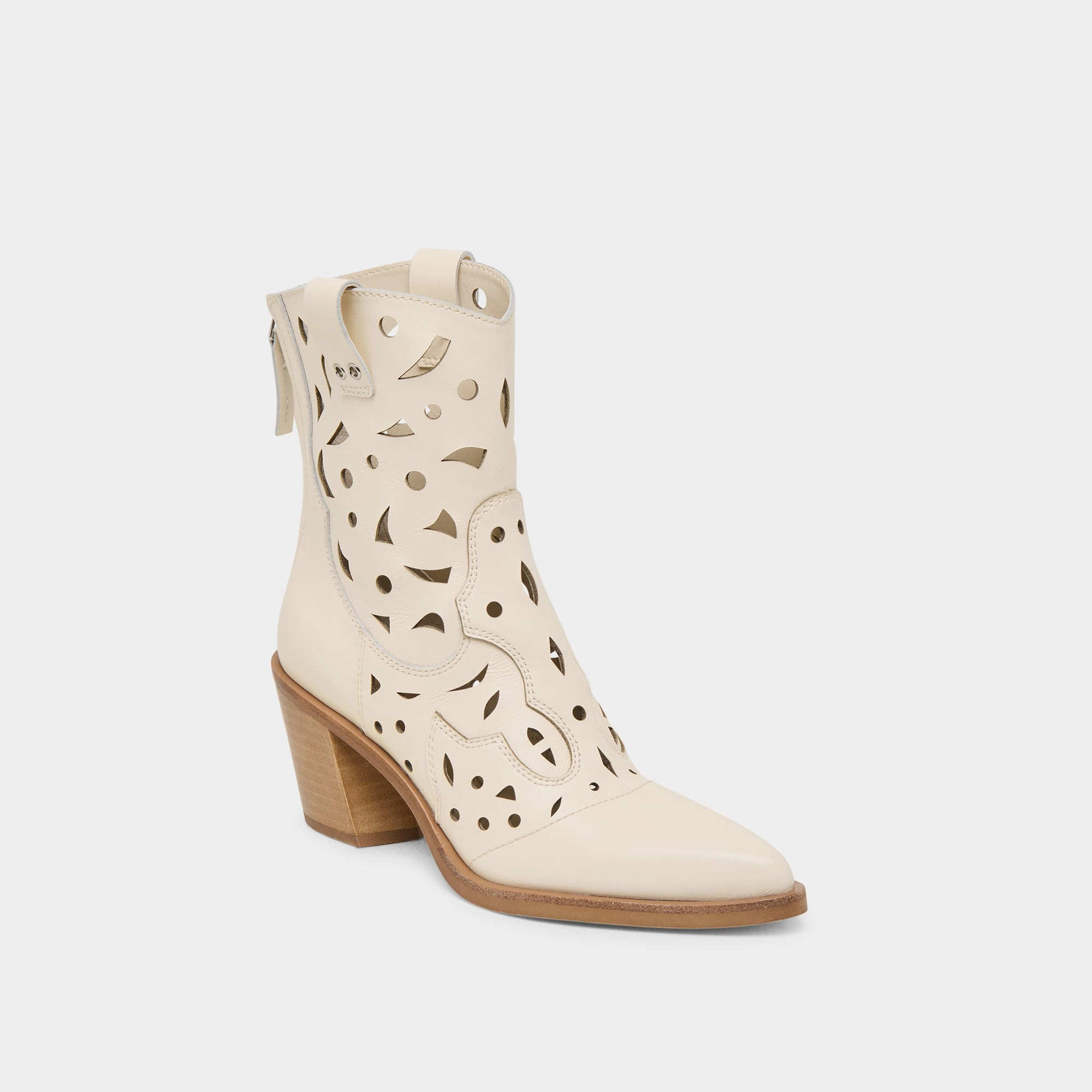 ZENOBI BOOTIES OFF WHITE LEATHER